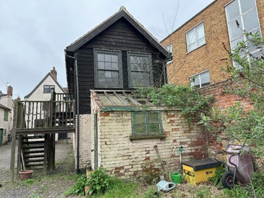 Barn entrance with stairs