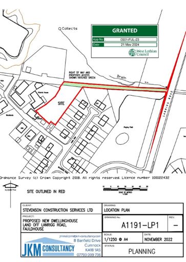Property for Auction in Scotland - Plot of land to East of Victoria House, Lanrigg Road, Bathgate EH47 9LR
