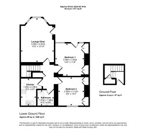 Flat 1, 45 Canterbury Grove, Lambeth, London, SE27 0NX floorplan